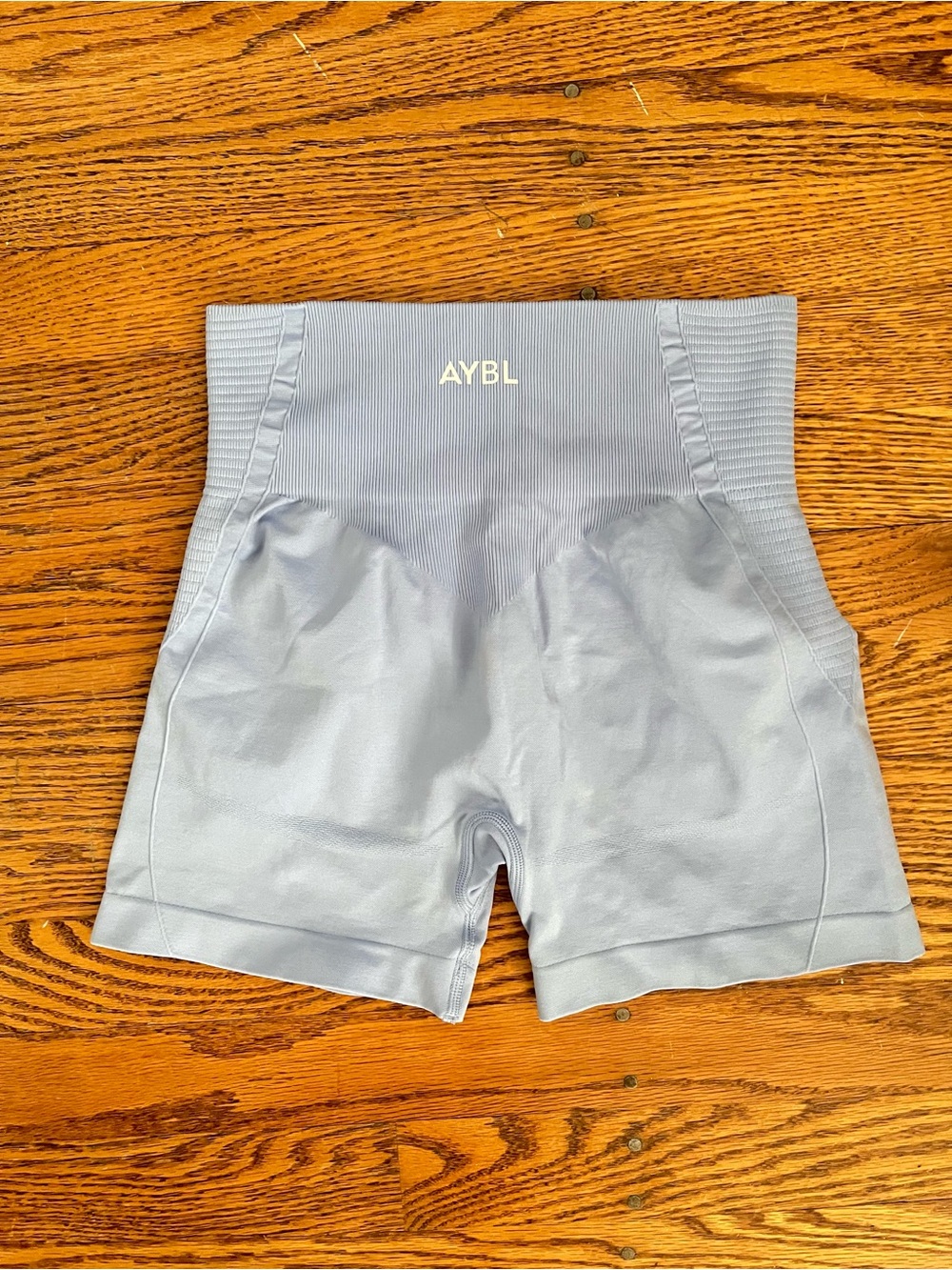 AYBL High-Waist Seamless Women’s Shorts — Light Blue — Medium